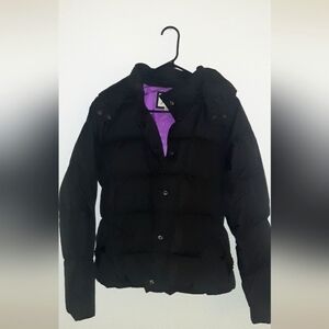 XL Black Juniors Puffer/Hooded Jacket